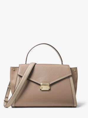 michael kors whitney satchel silver|Whitney Large Leather Satchel .